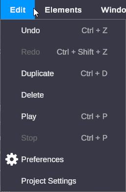 Edit menu