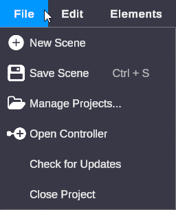 File menu