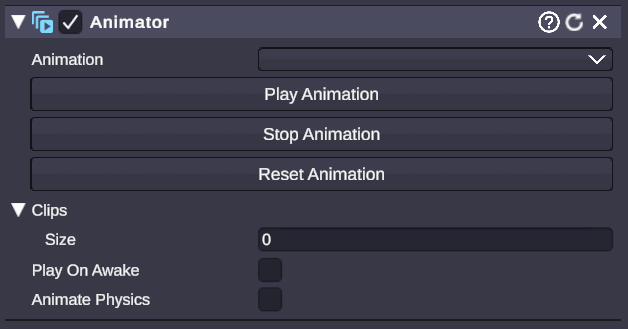 Component with enable and remove buttons