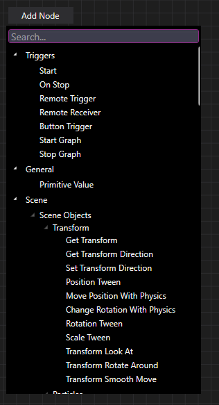 Add node menu
