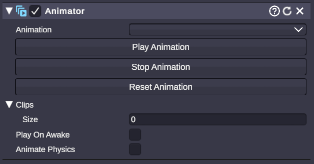 Component with enable and remove buttons