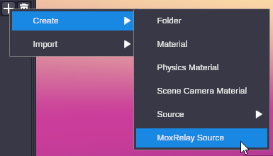 Create menu with MoxRelay Source